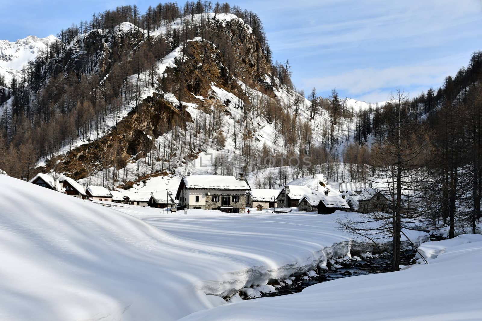 Alpe di Devero landscape in winter