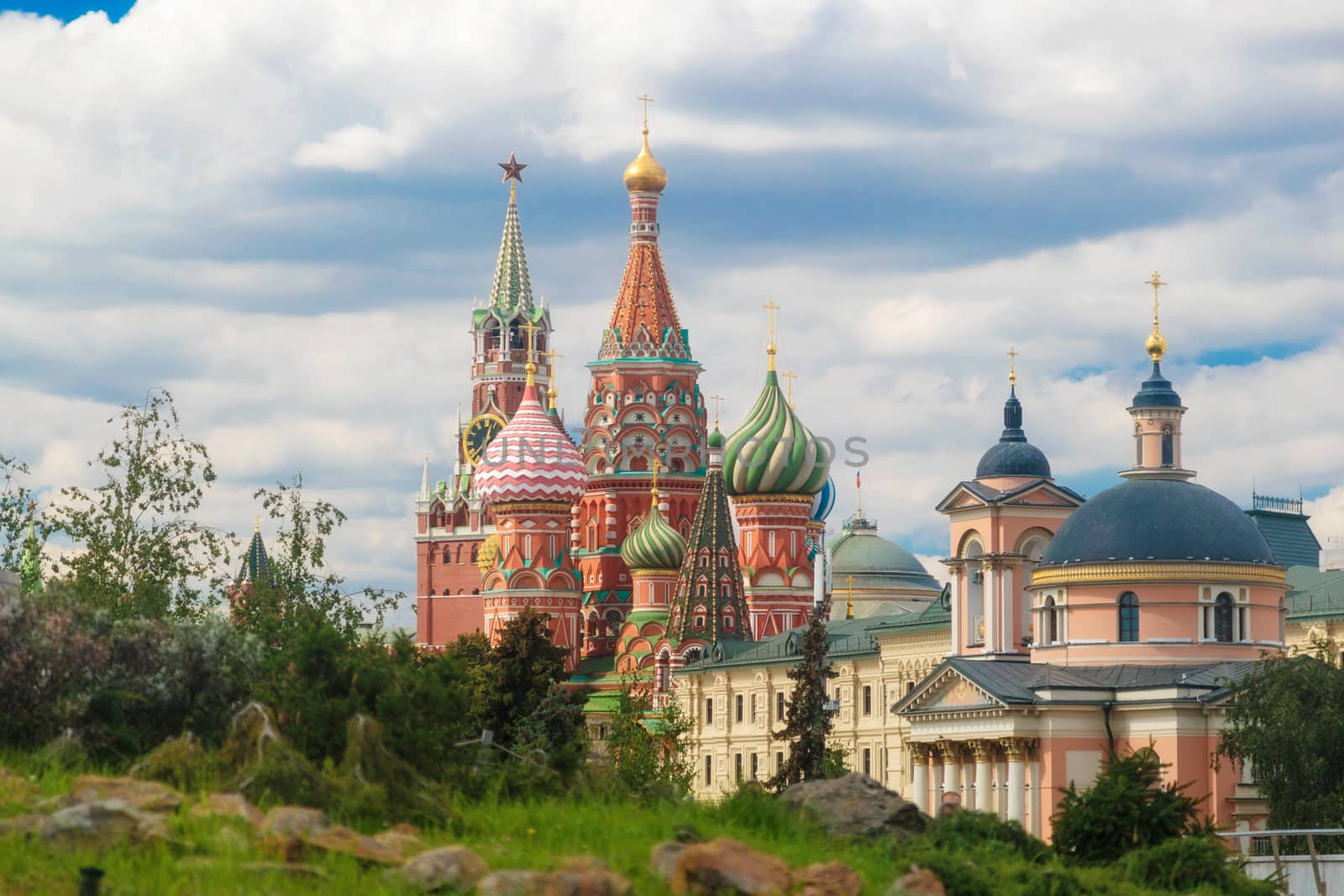 Moscow Kremlin: view of St. Basil's Cathedral from Zaryadye Park by galinasharapova