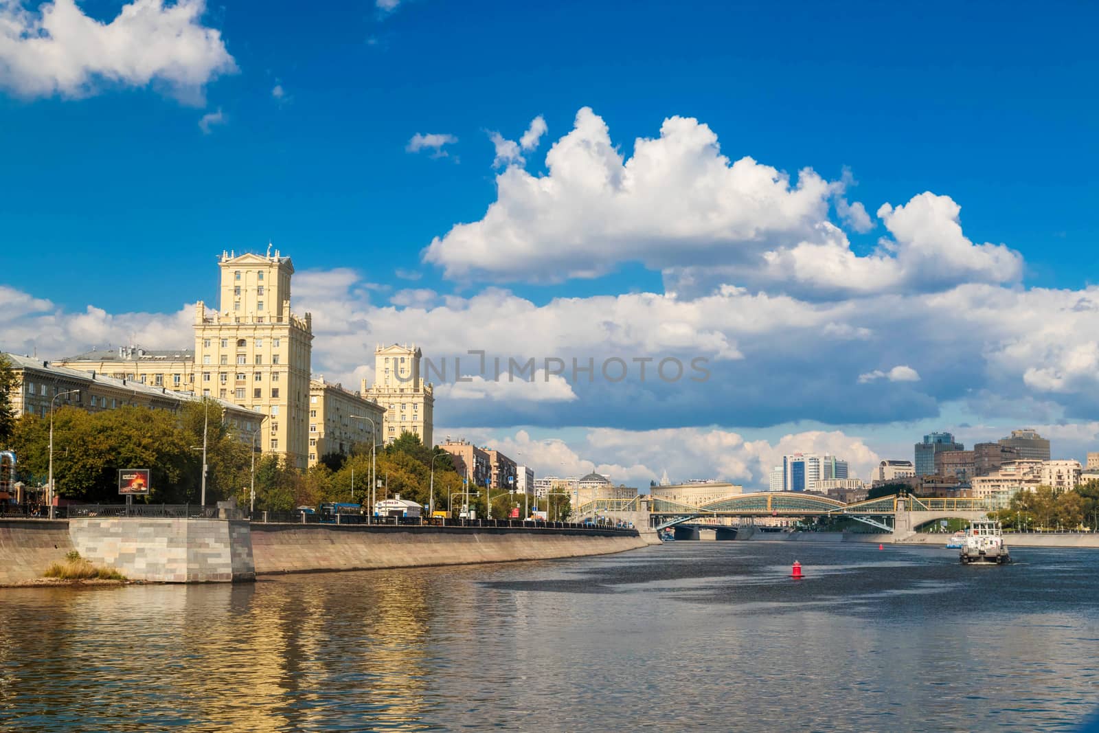 Panoramic view from the boat from the Moscow river by galinasharapova