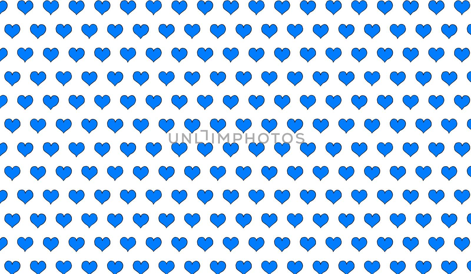 2d blue pattern of cartoon hearts on isolated background by Andreajk3
