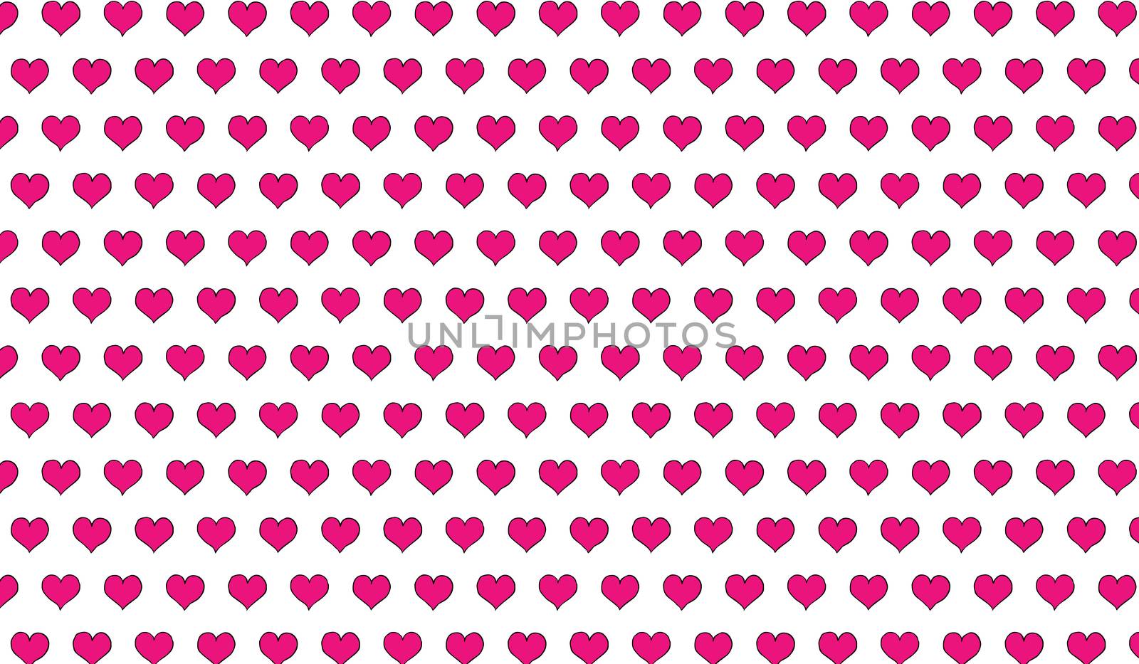 2d pink pattern of cartoon hearts on isolated background by Andreajk3