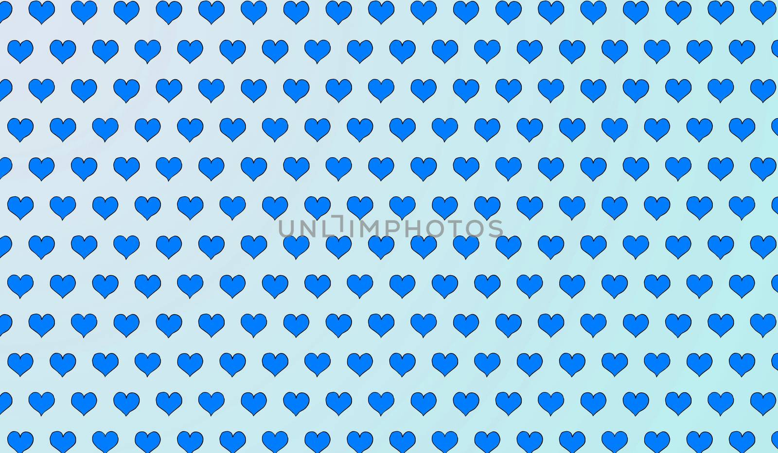 2d blue pattern of cartoon hearts on isolated background by Andreajk3