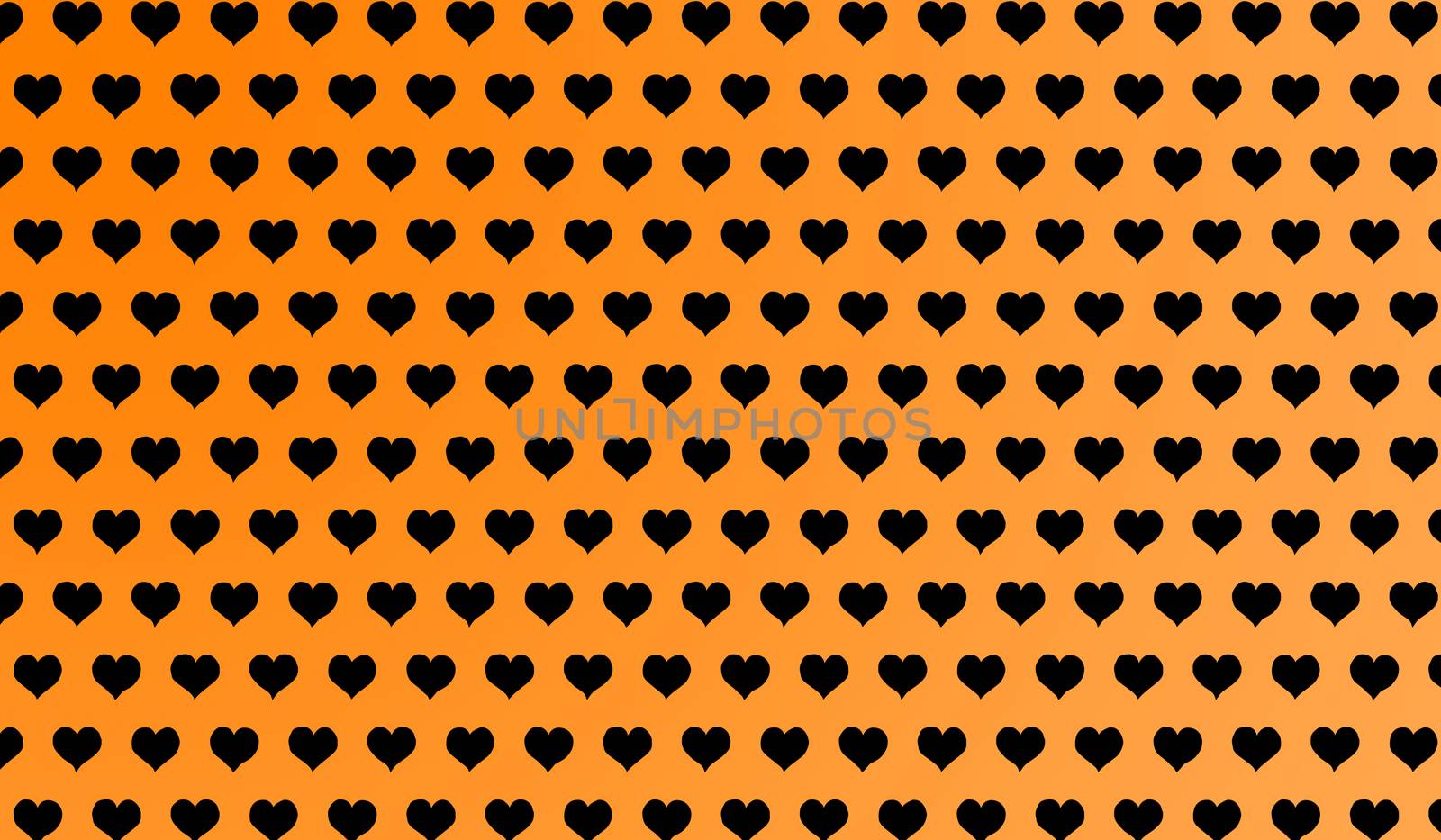 2d orange pattern of cartoon hearts on isolated background by Andreajk3