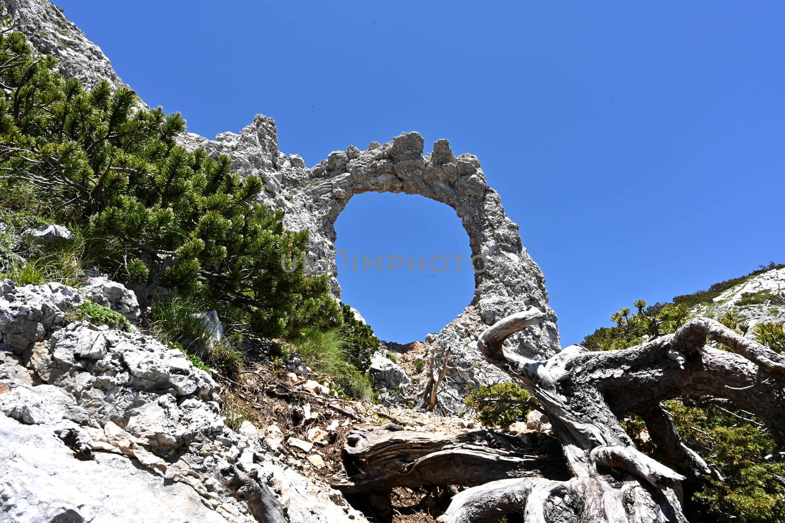 Hajdučka vrata natural phenomenon on mountain Čvrsnica, Bosnia and Herzegovina