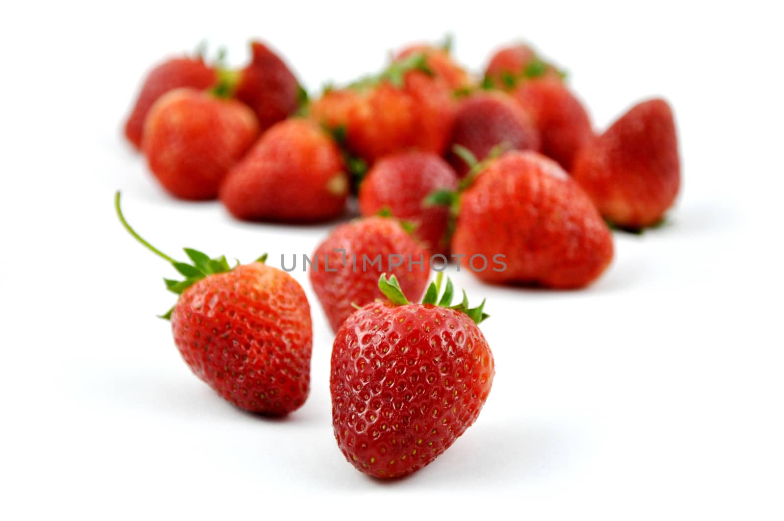 Fresh strawberry isolated on white background, sweet and juicy