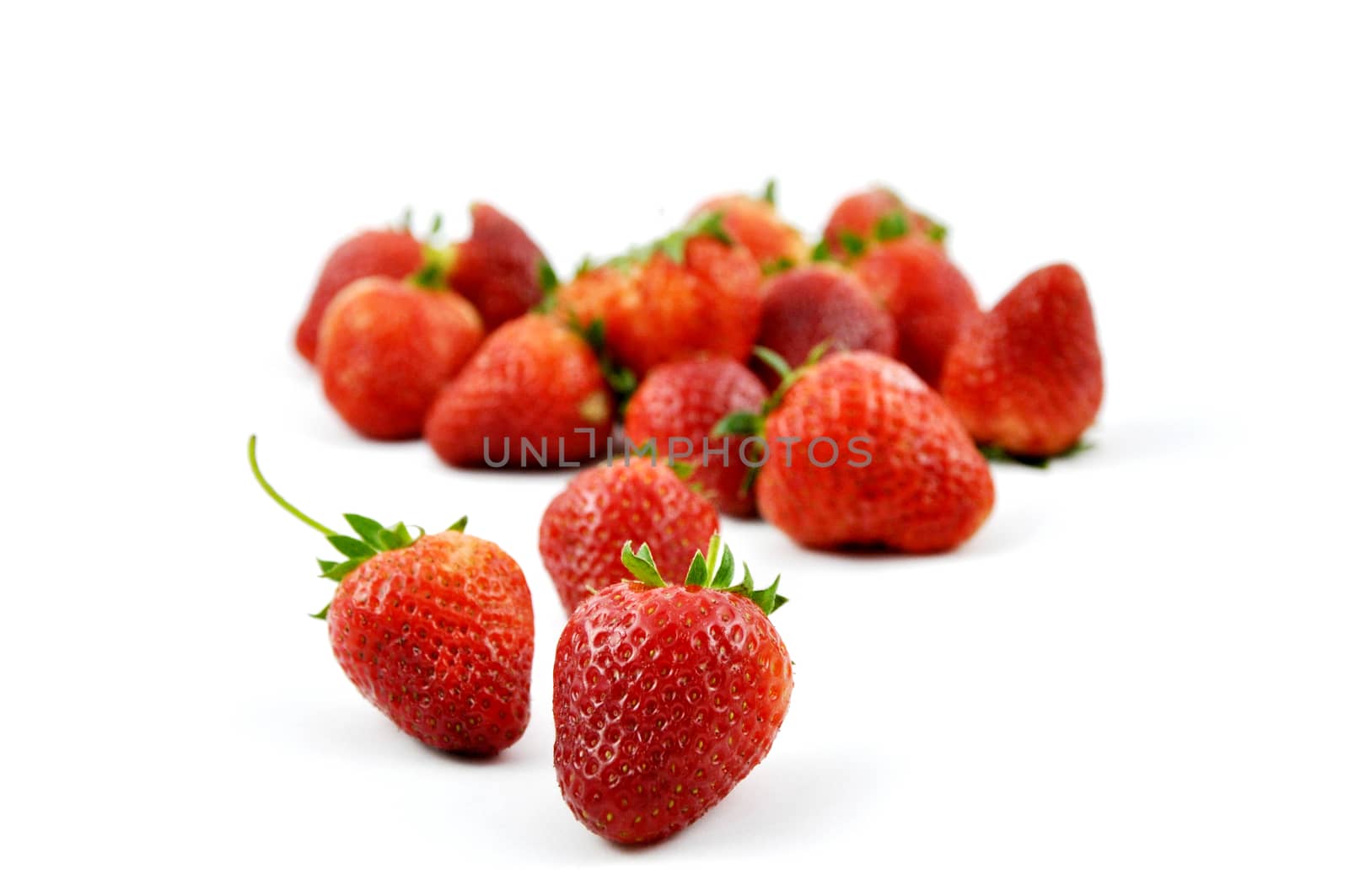 Fresh strawberry isolated on white background, sweet and juicy