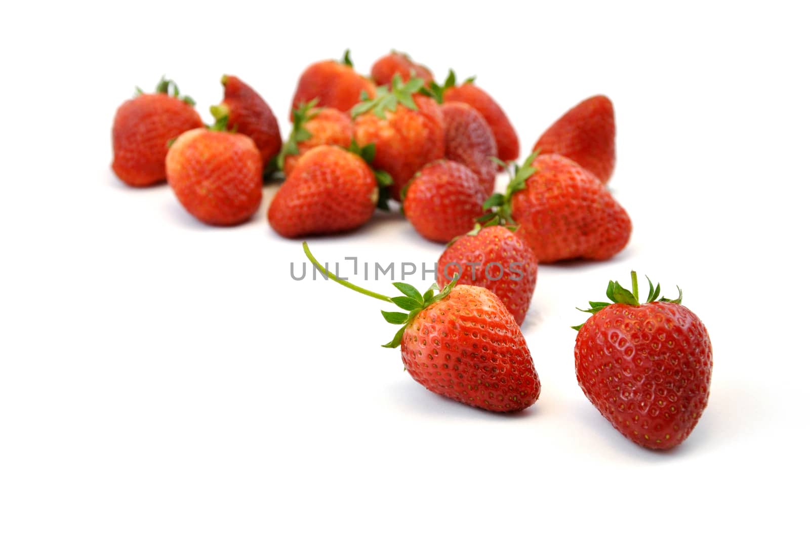 Fresh strawberry isolated on white background, sweet and juicy