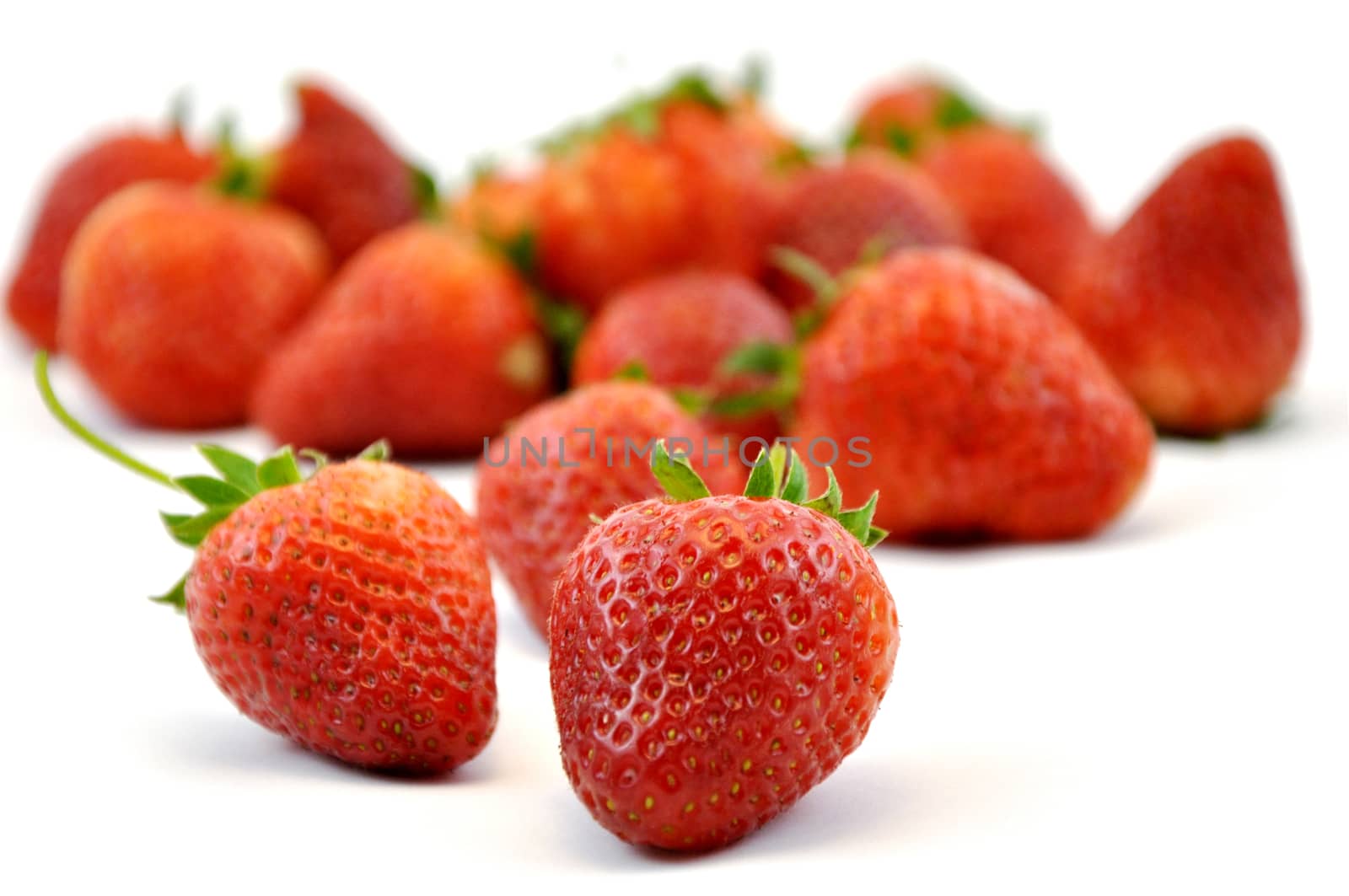 Fresh strawberry isolated on white background, sweet and juicy