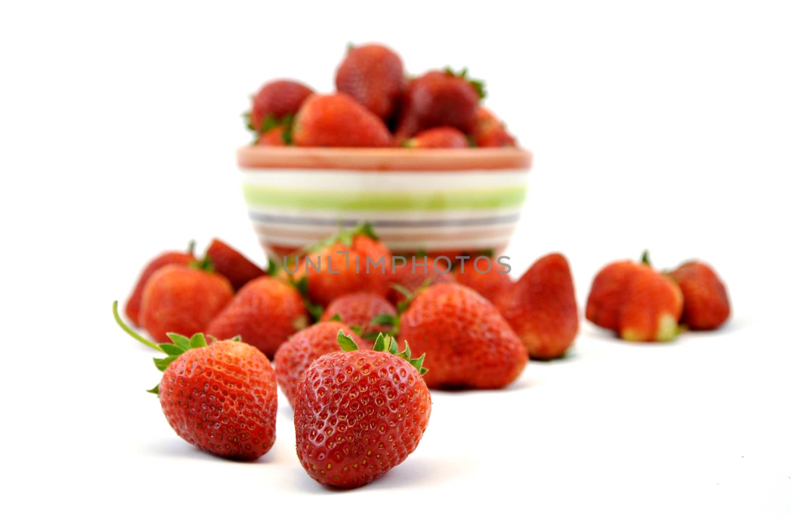 Fresh strawberry isolated on white background, sweet and juicy