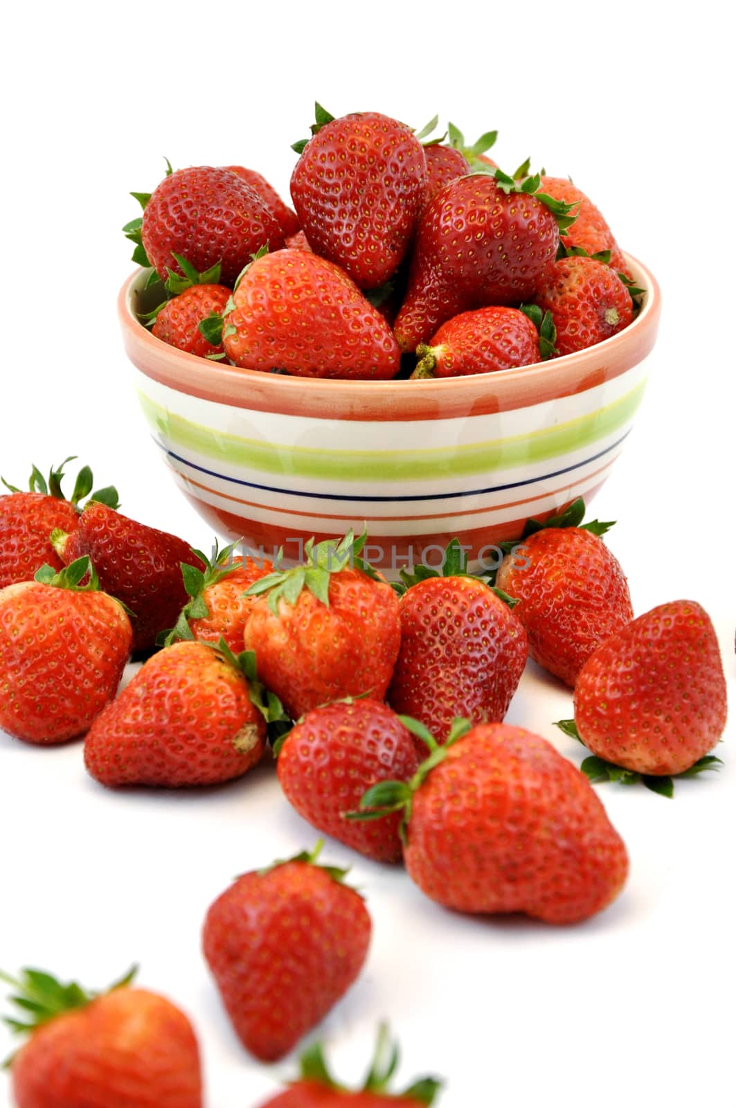 Fresh strawberry isolated on white background, sweet and juicy