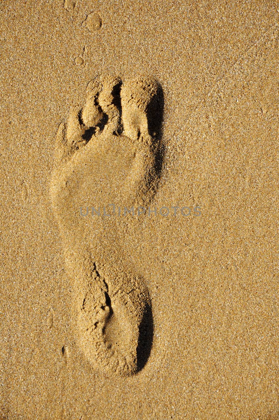 Sandy beach, waves, walking on the beach, footprints in the sand.