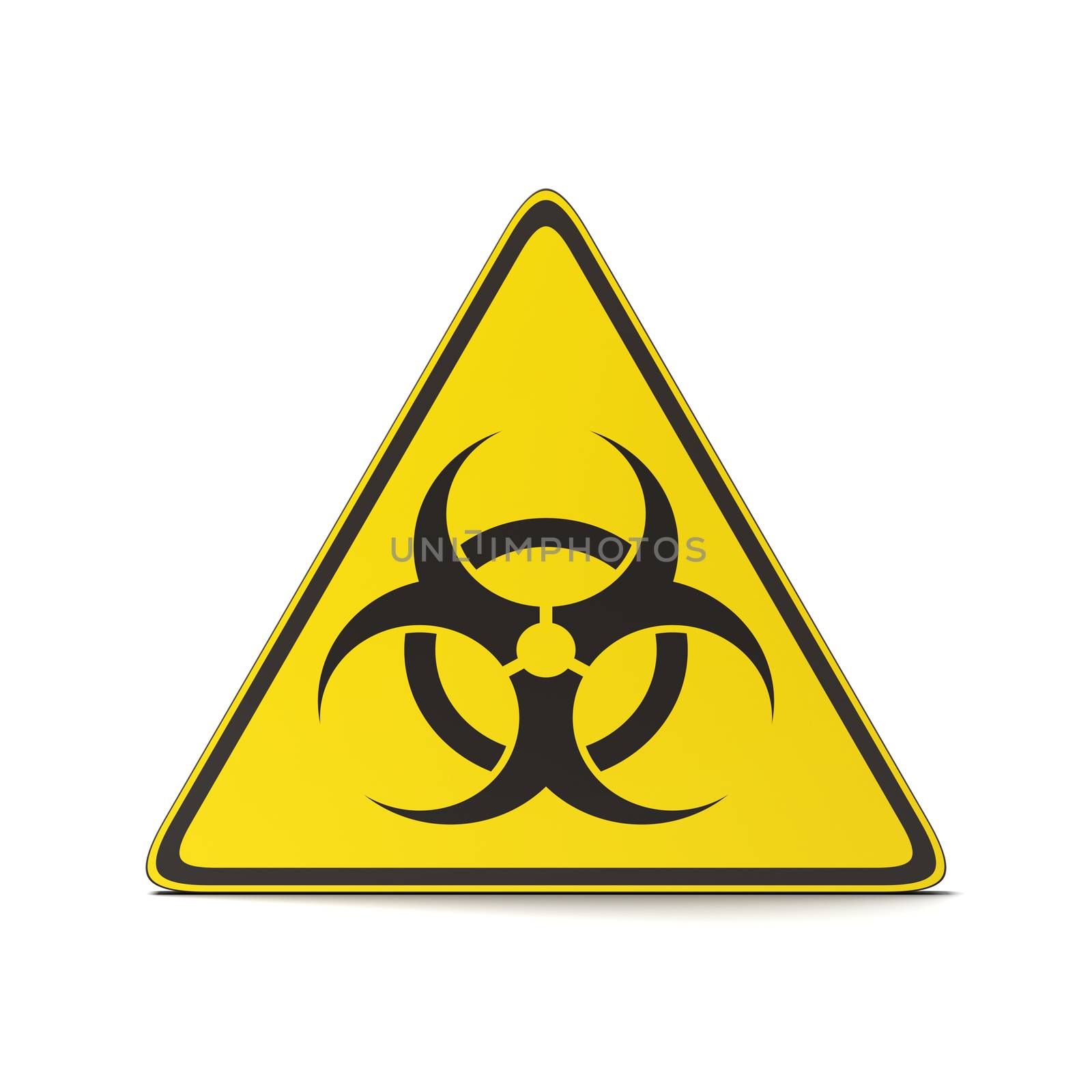 Black and Yellow Pandemic Symbol Warning Triangle on White Background Illustration