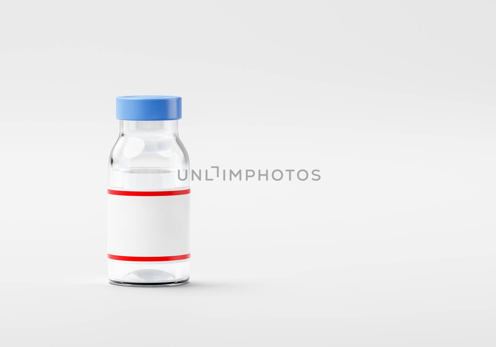 Medicine Bottle with Blank Label on White Background with Copy Space Render Illustration