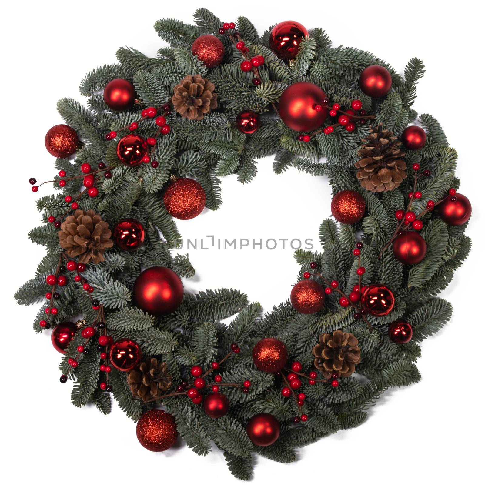 Christmas fir wreath isolated by Yellowj