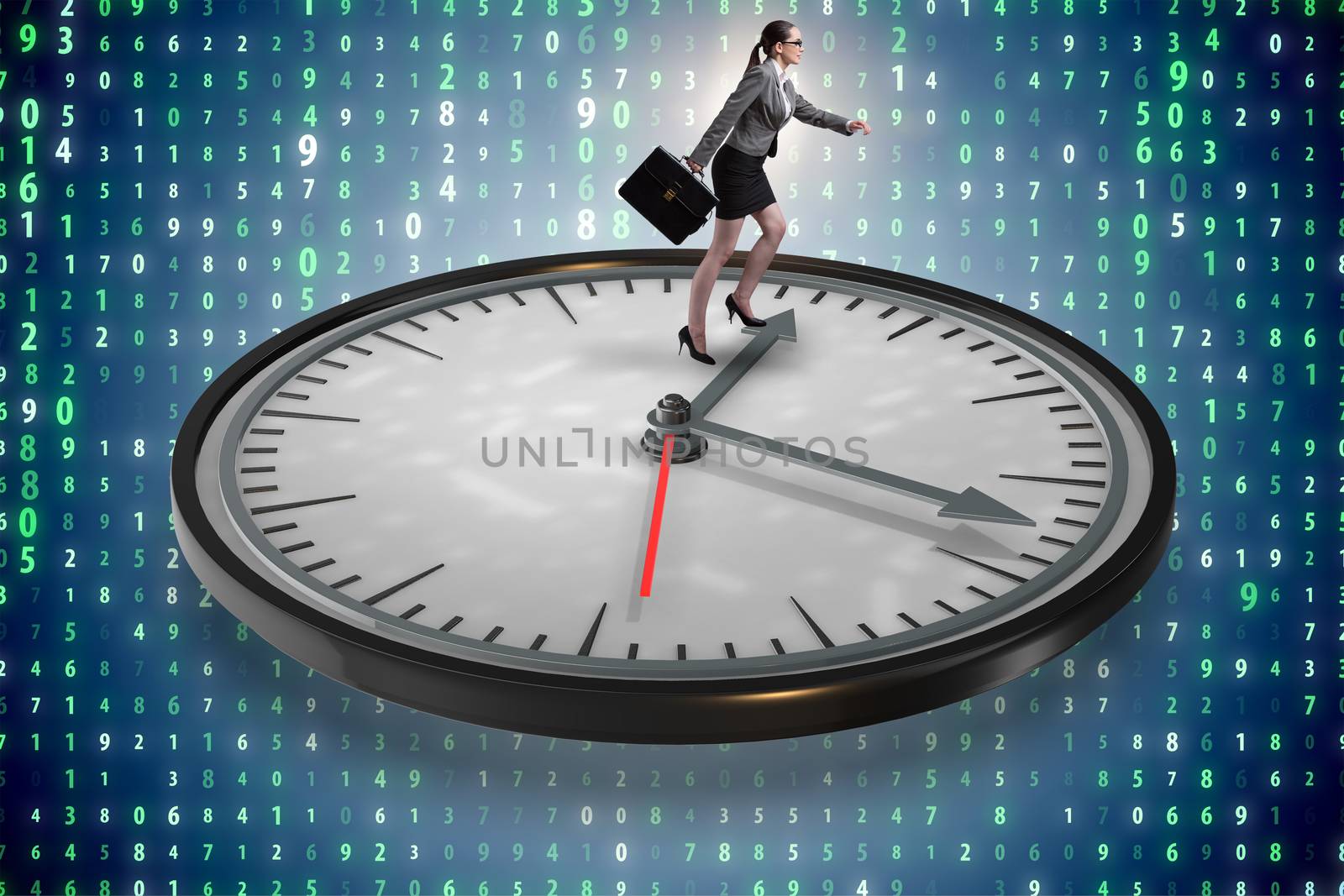 Businesswoman in time management concept
