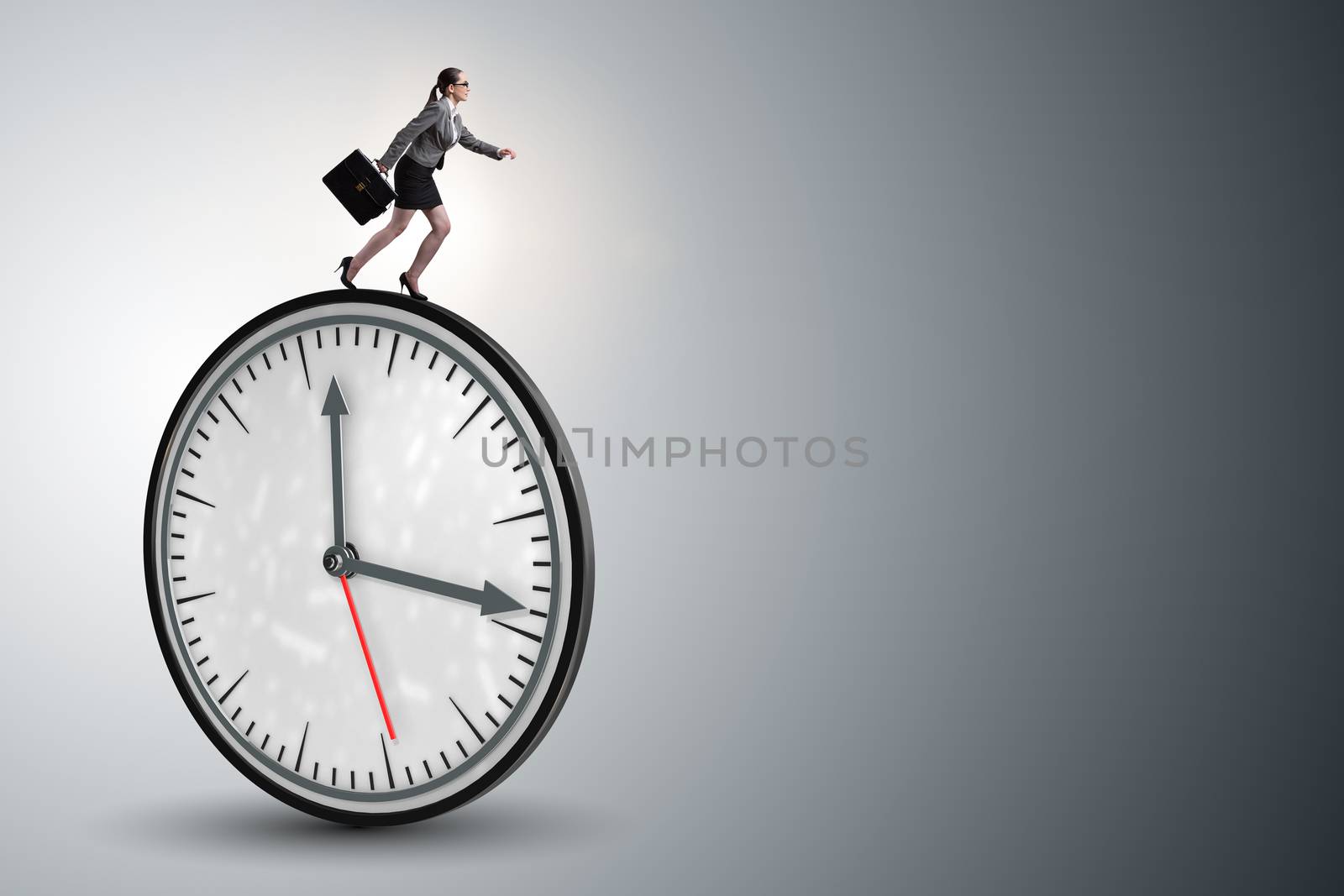 Businesswoman in time management concept