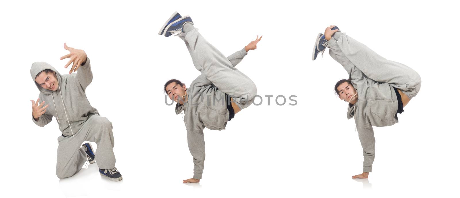 Young man isolated on the white background