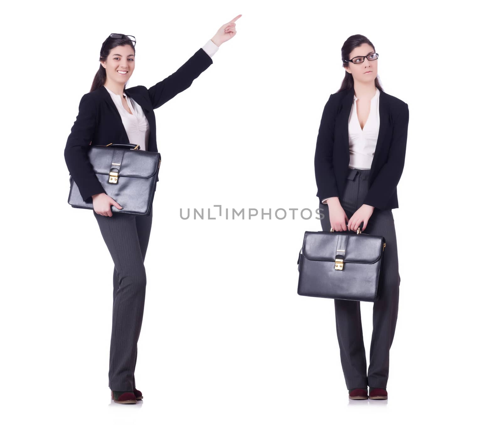 Young businesswoman in various poses