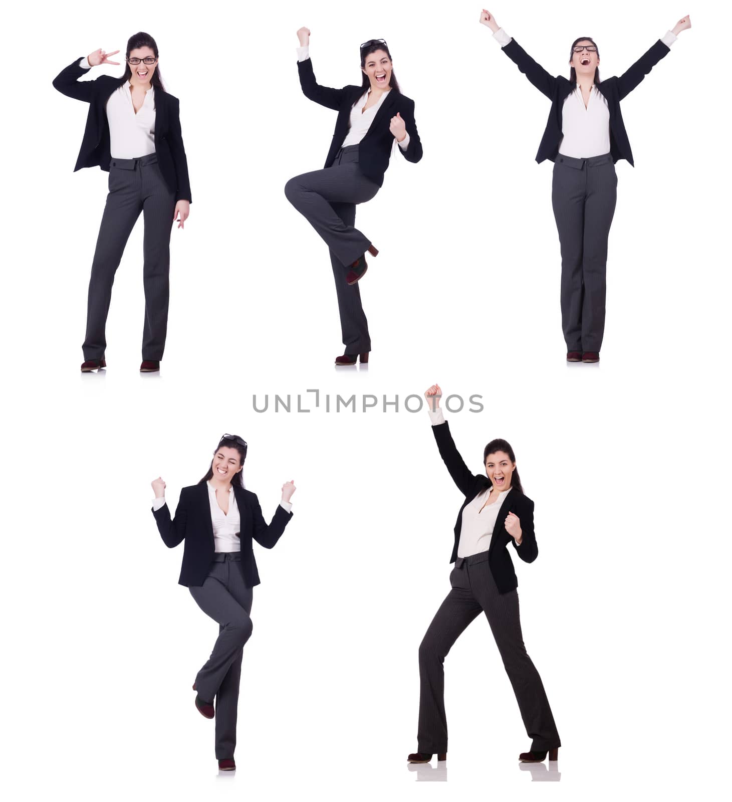 Young businesswoman in various poses