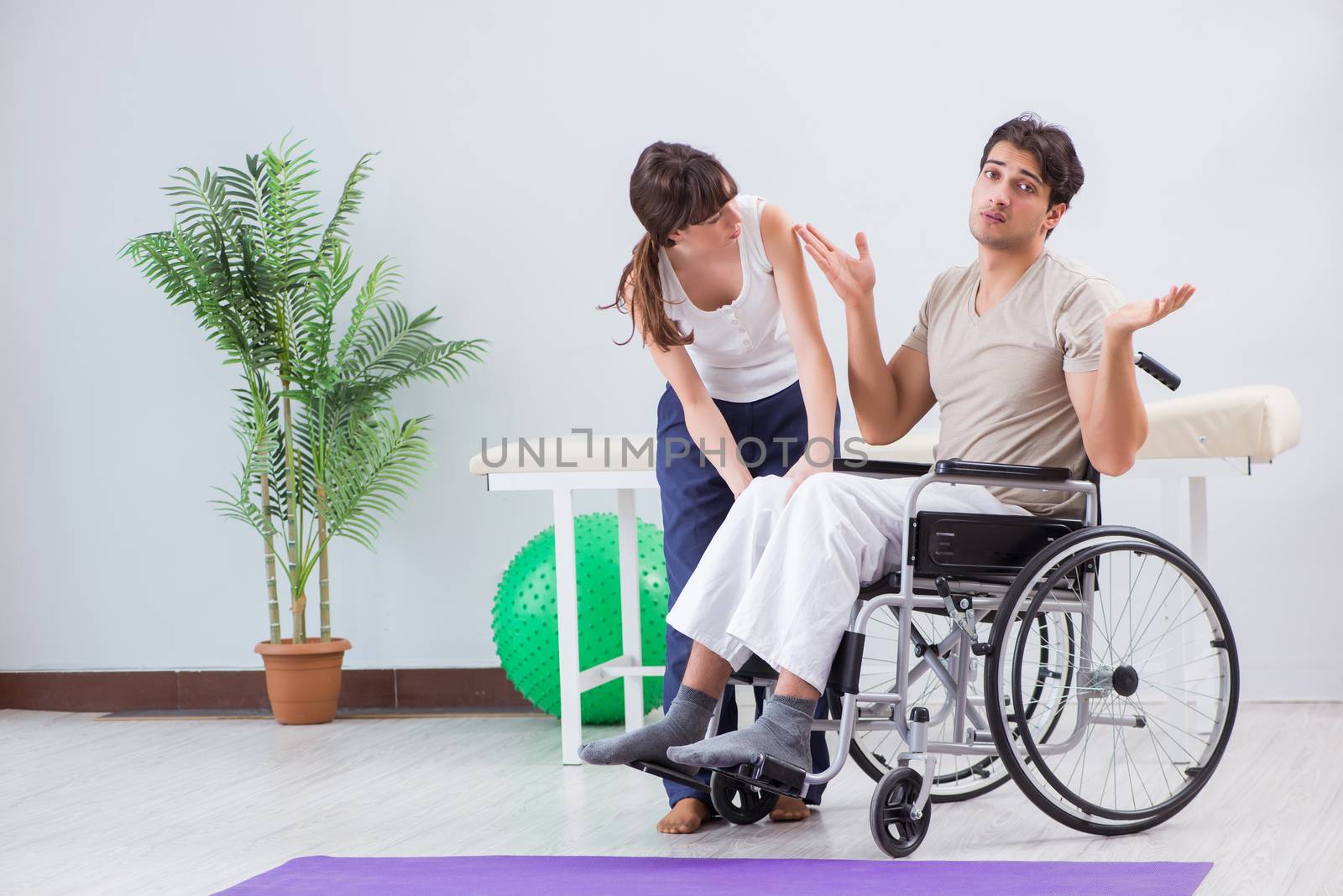 Patient recovering in hospital after injury trauma