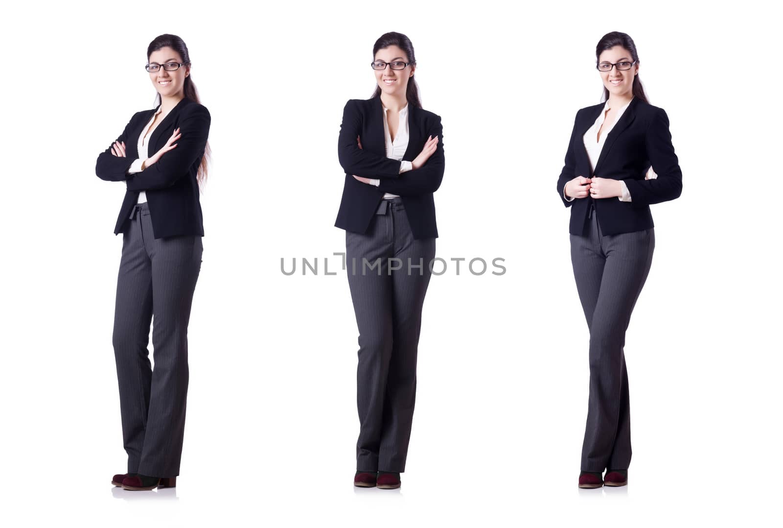 Young businesswoman in various poses