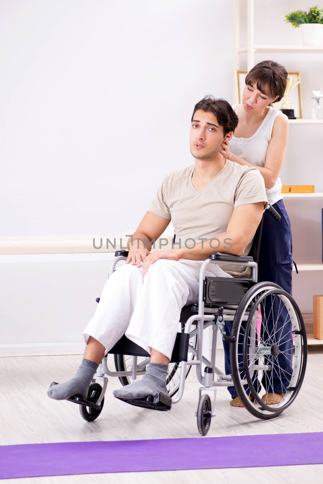 Patient recovering in hospital after injury trauma