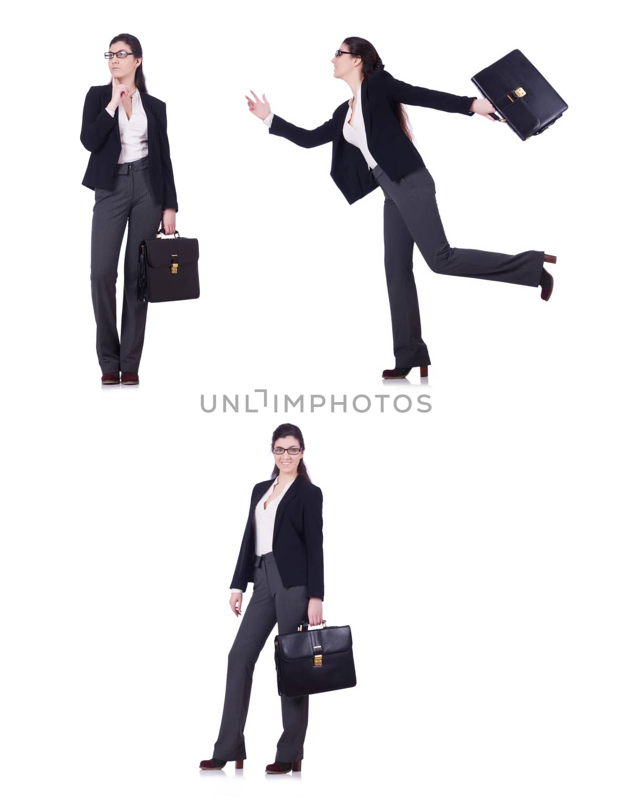 Young businesswoman in various poses