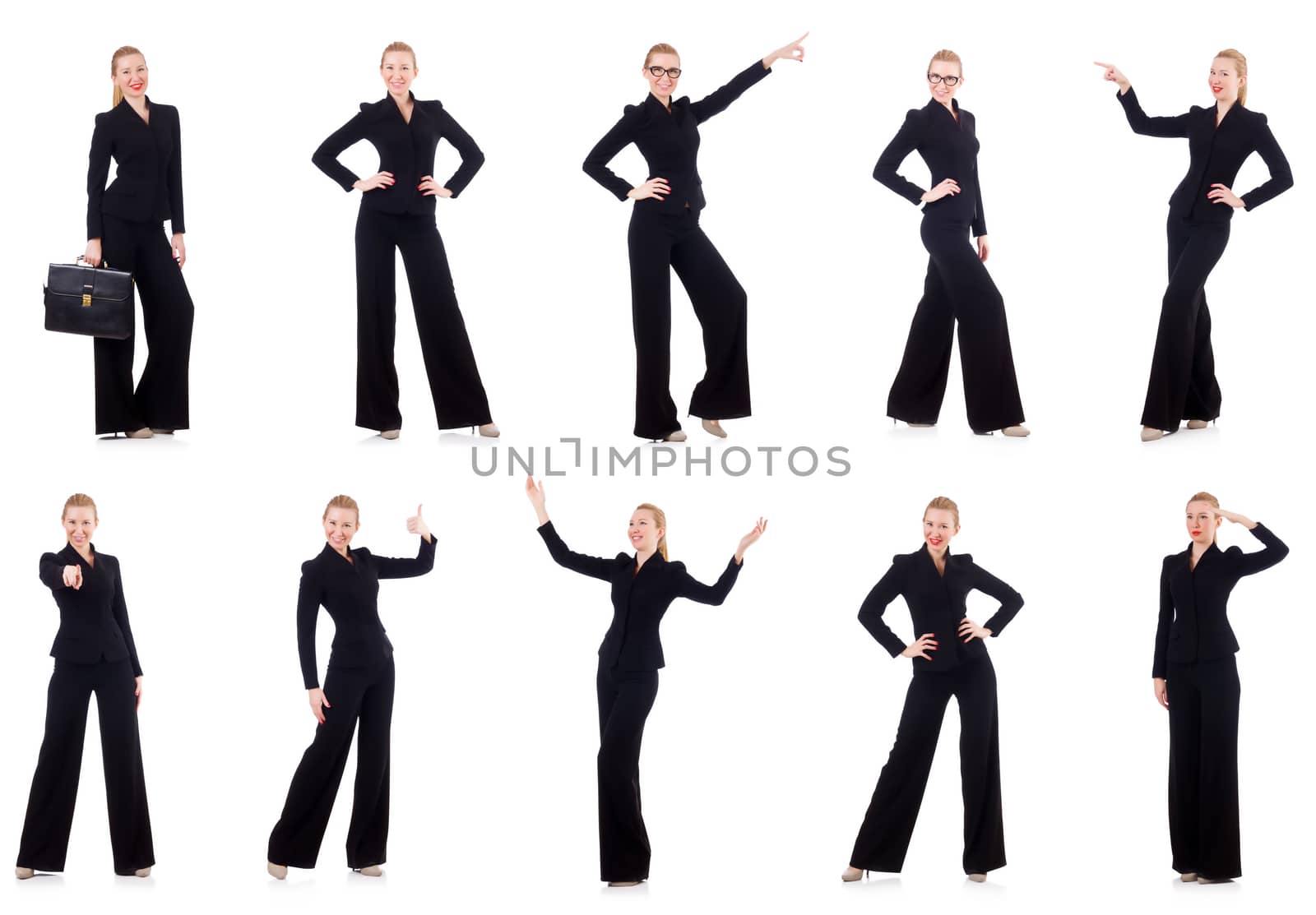 Businesswoman isolated on the white