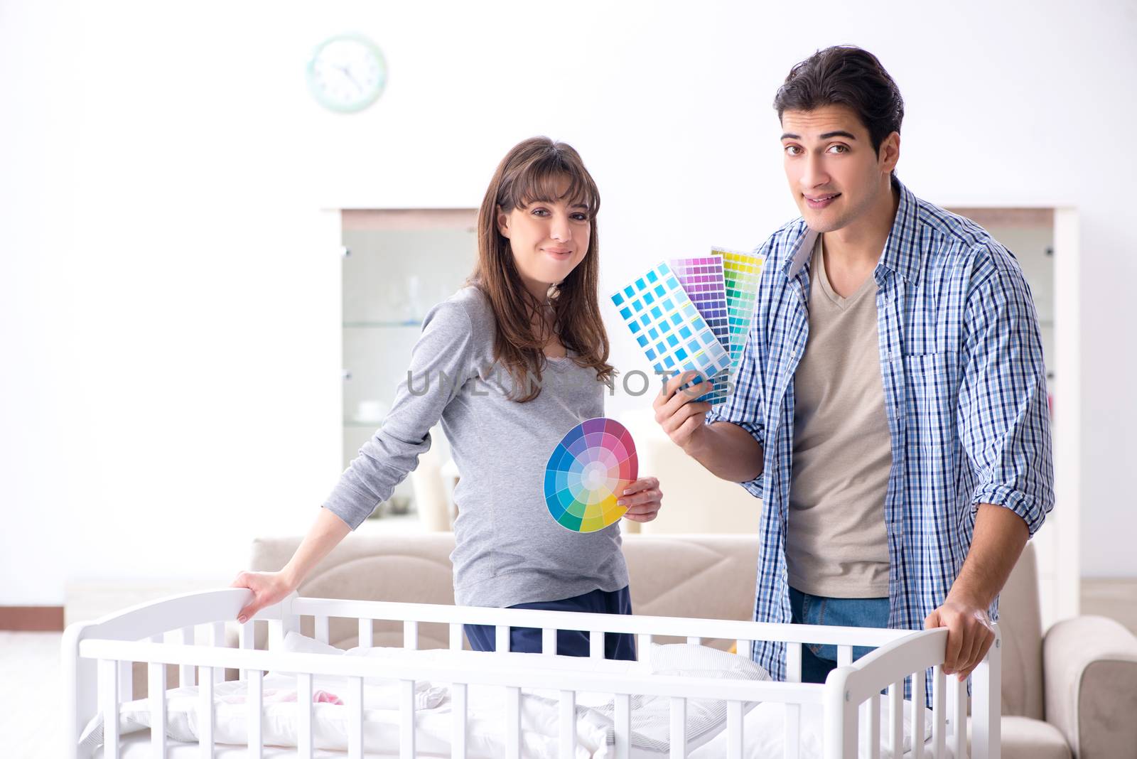 Young parents expecting their first baby