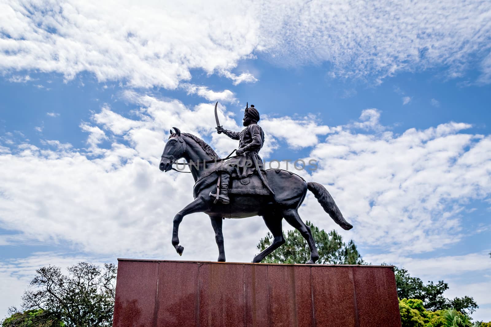 Beautiful horse riding statue of Maharaja Gulab Singh(1792-1858) in Jammu. by lalam