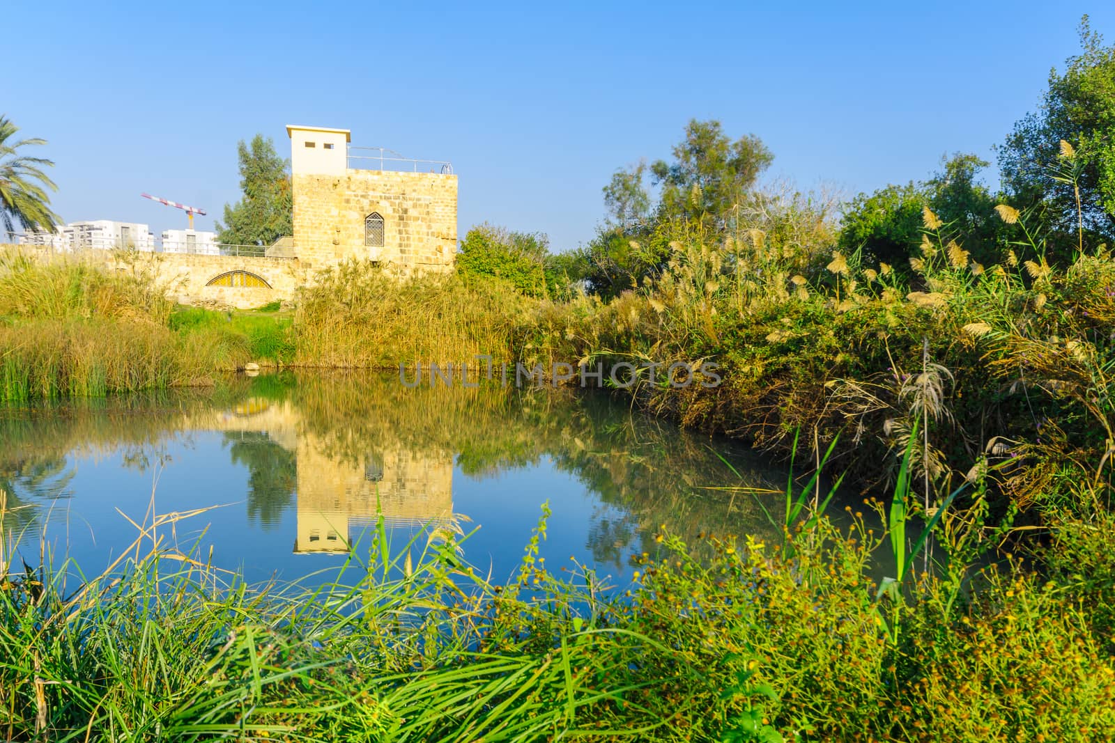 Ancient Flour Mill, and a pond, En Afek nature reserve by RnDmS