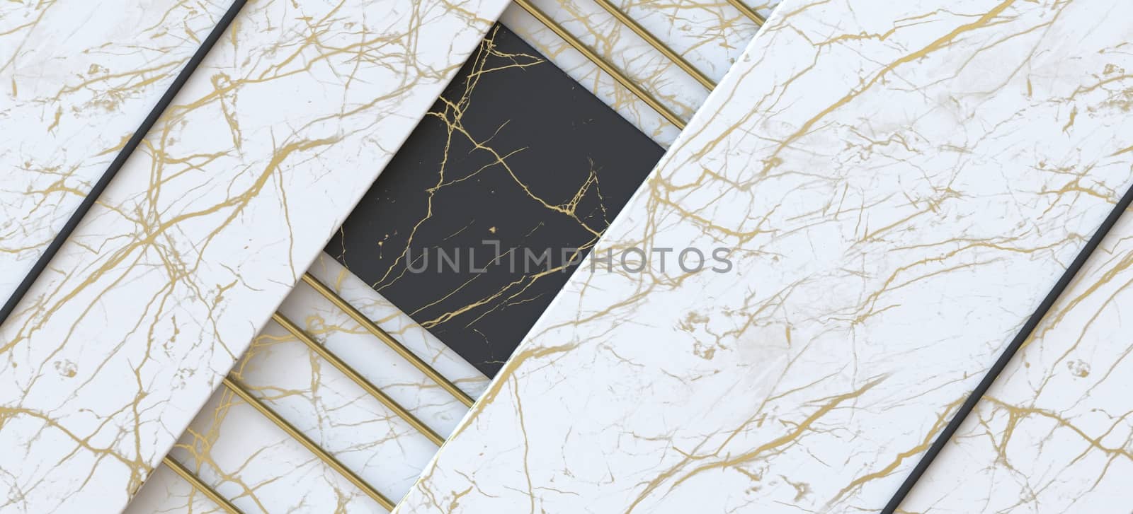 Abstract background made of white marbles 3D render illustration on black background
