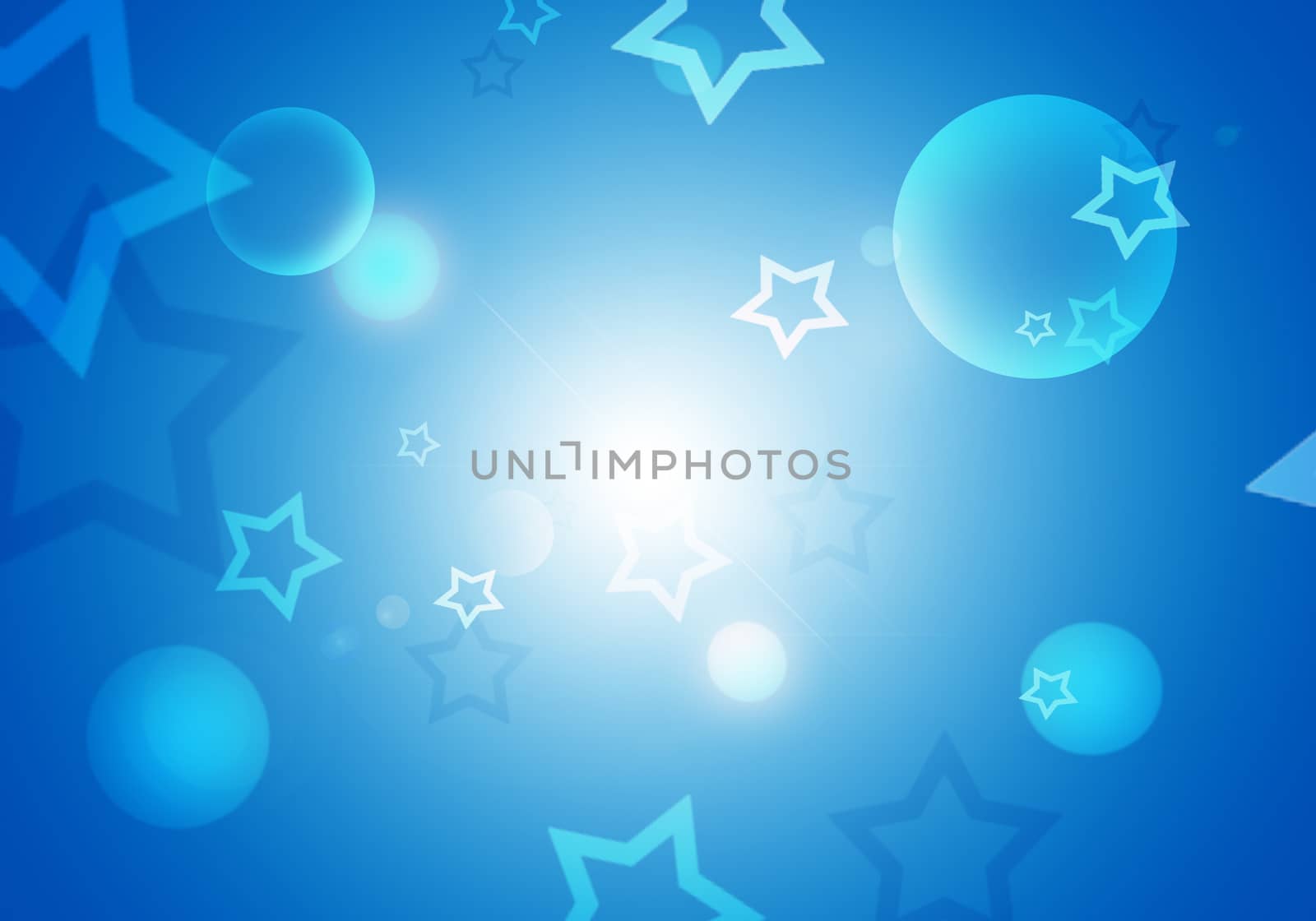 Abstract background with blue stars flare and blank for text.