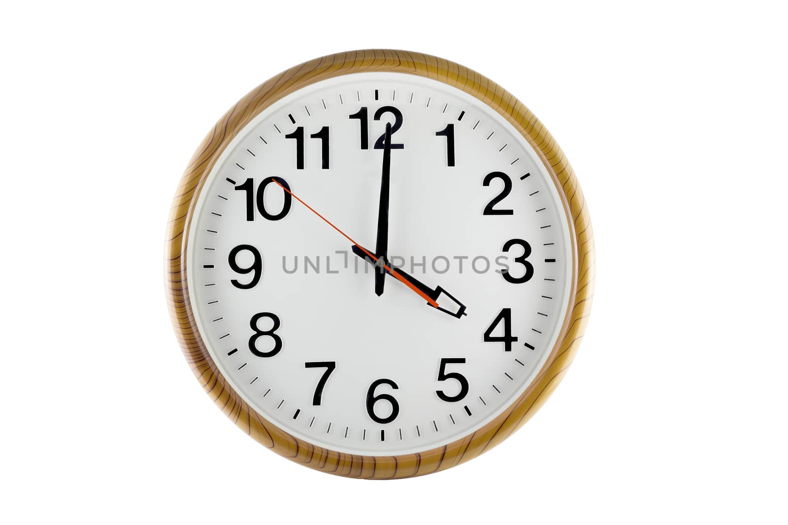 Clock wood  isolated on white background. by jayzynism