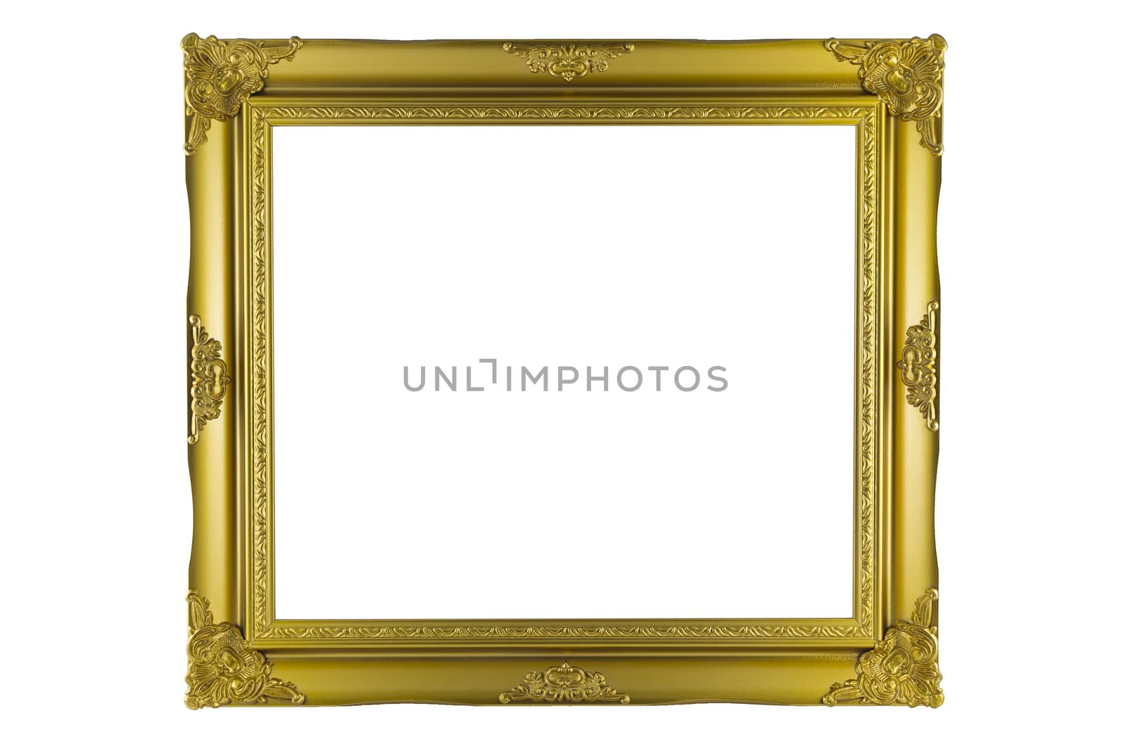 Bronze and Gold Frame vintage isolated on white background.