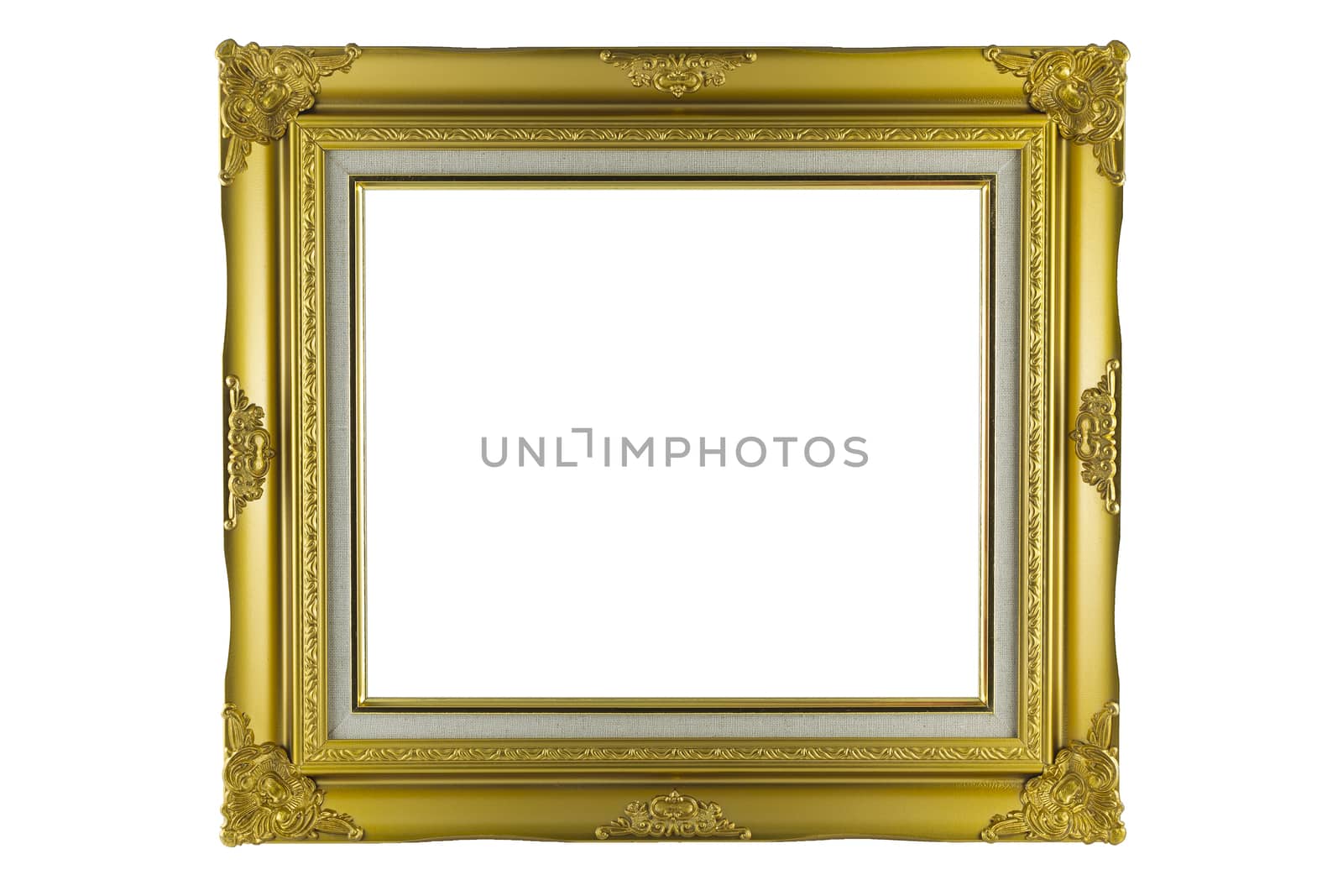 Bronze and Gold Frame vintage isolated on white background. by jayzynism