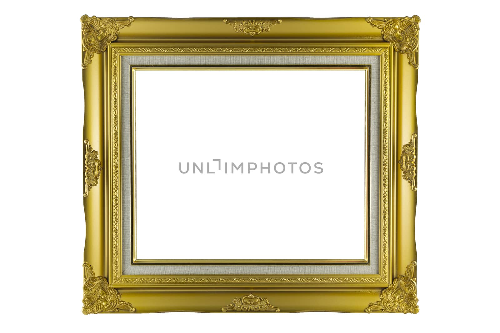 Bronze and Gold Frame vintage isolated on white background.