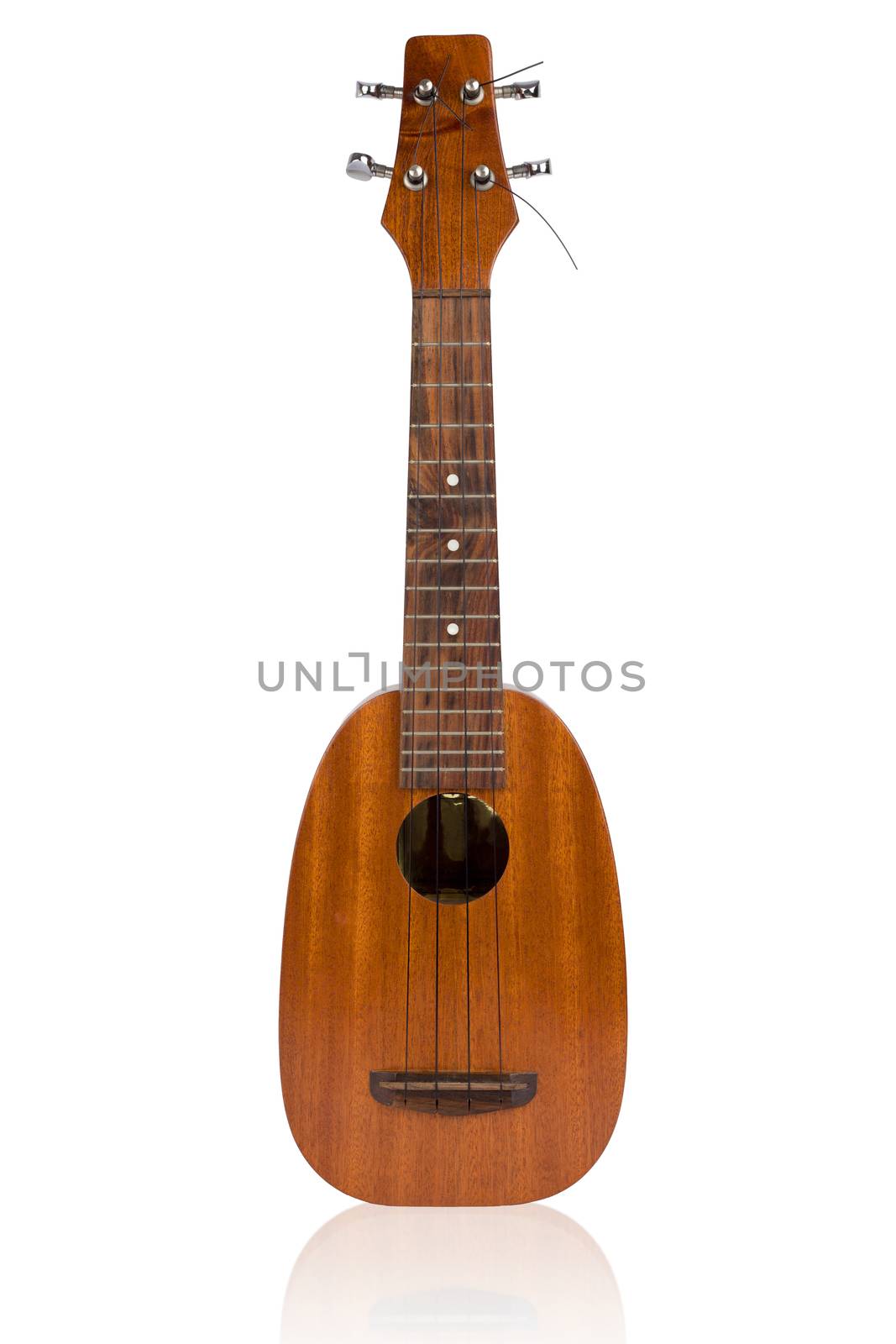 Ukulele music instrument on the white background