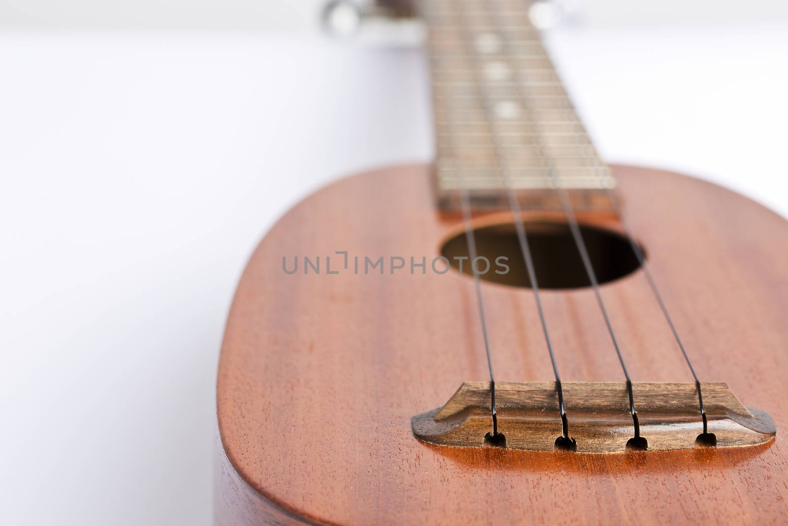 Ukulele music instrument on the white background