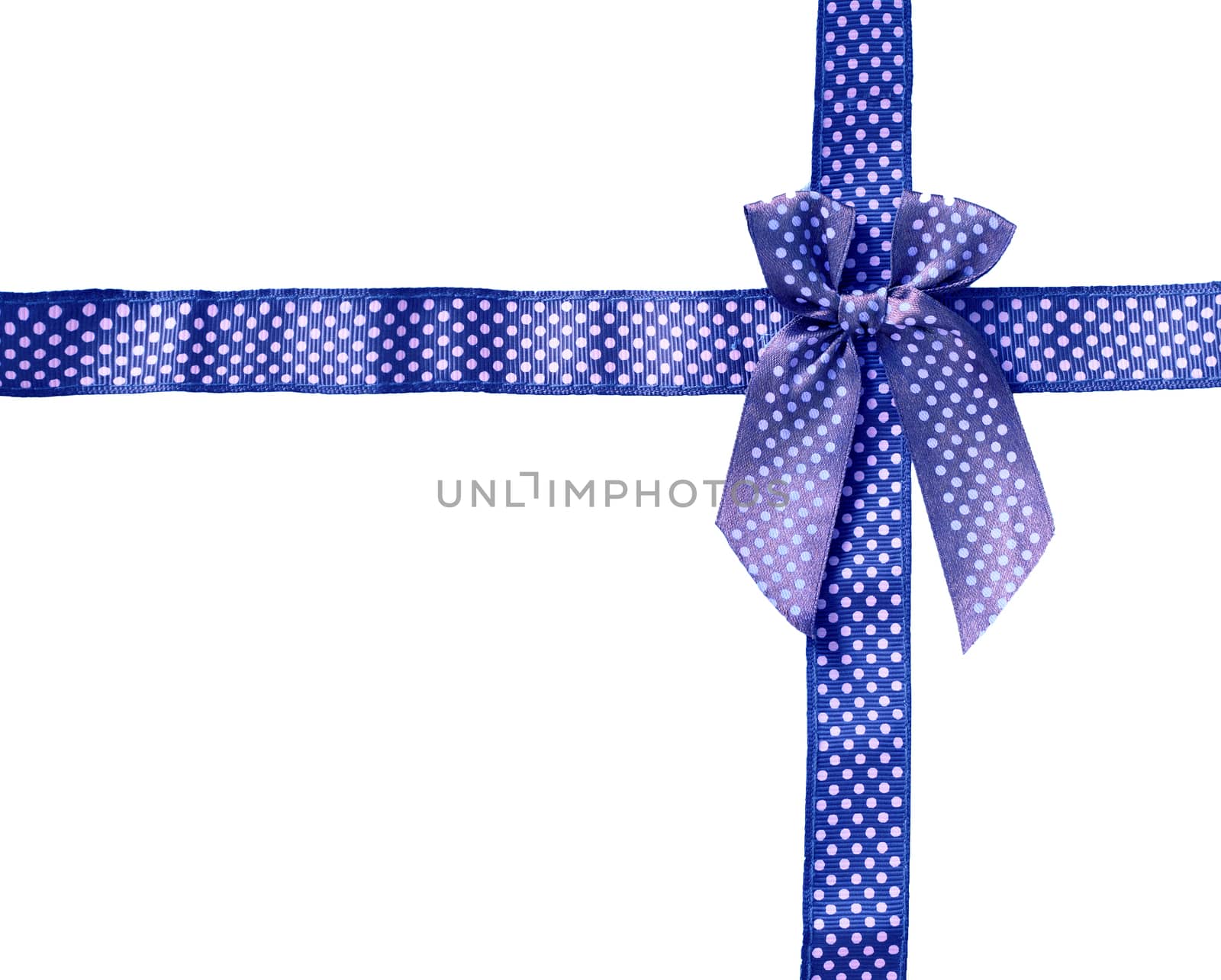 Shiny Ribbon blue (bow) gird box frame isolated on white background.
