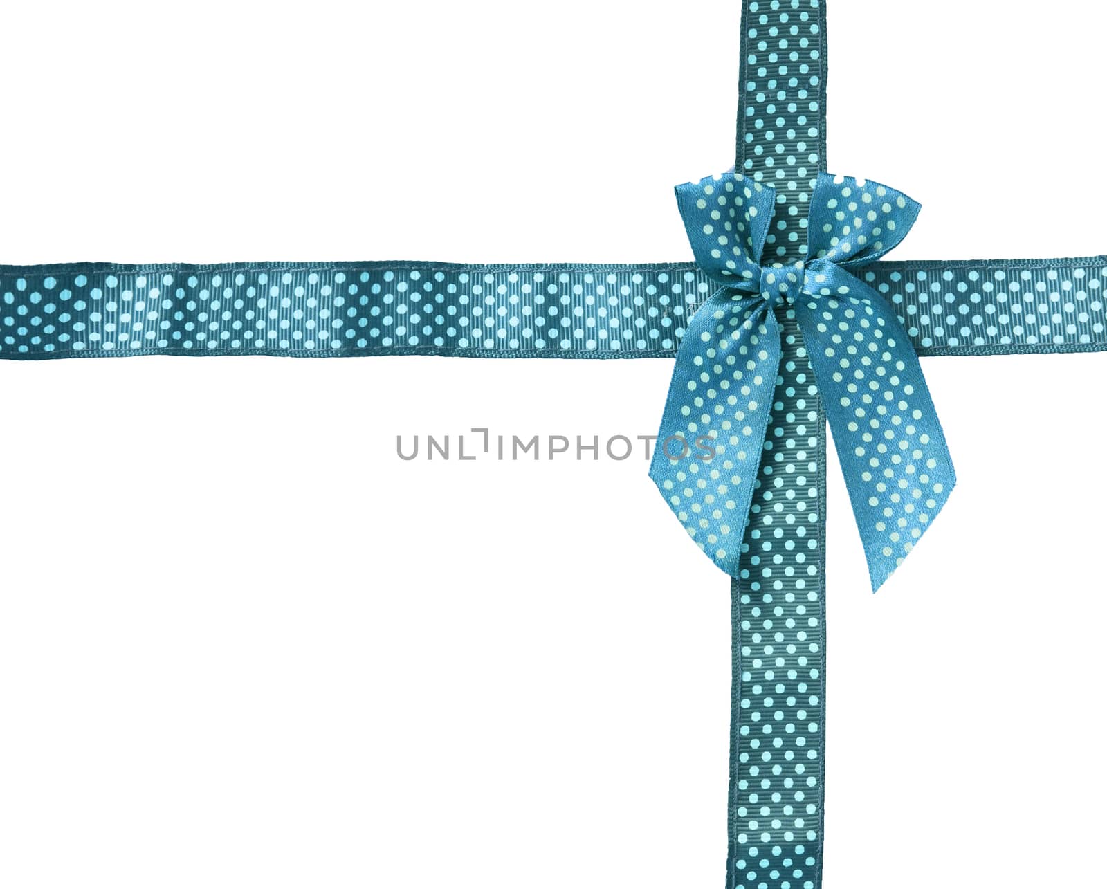 Shiny Ribbon sky (bow) gird box frame isolated on white background.