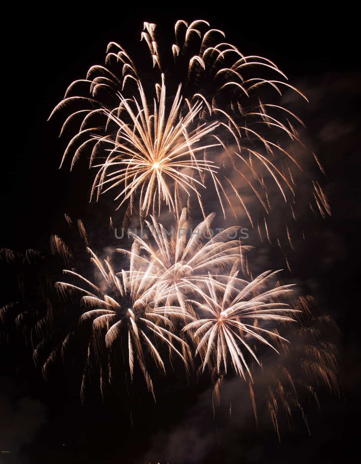 Beautiful firework on the sky at night. by jayzynism