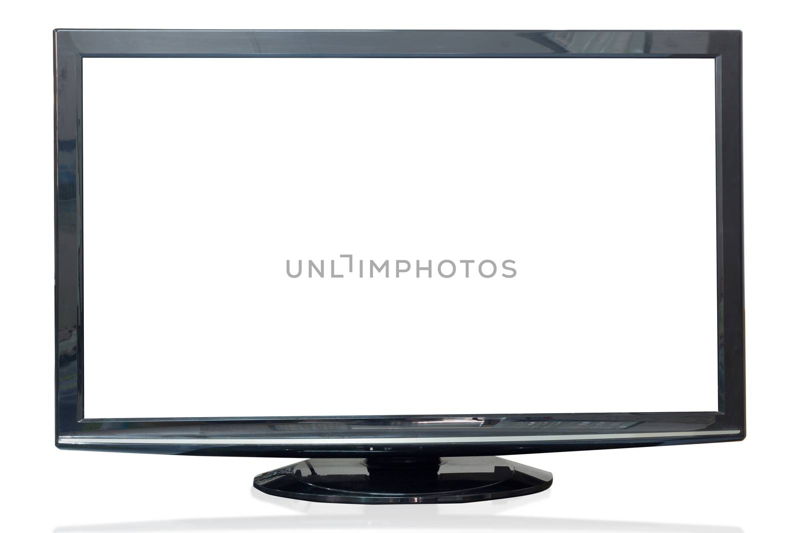 Television monitor isolated on white background. by jayzynism