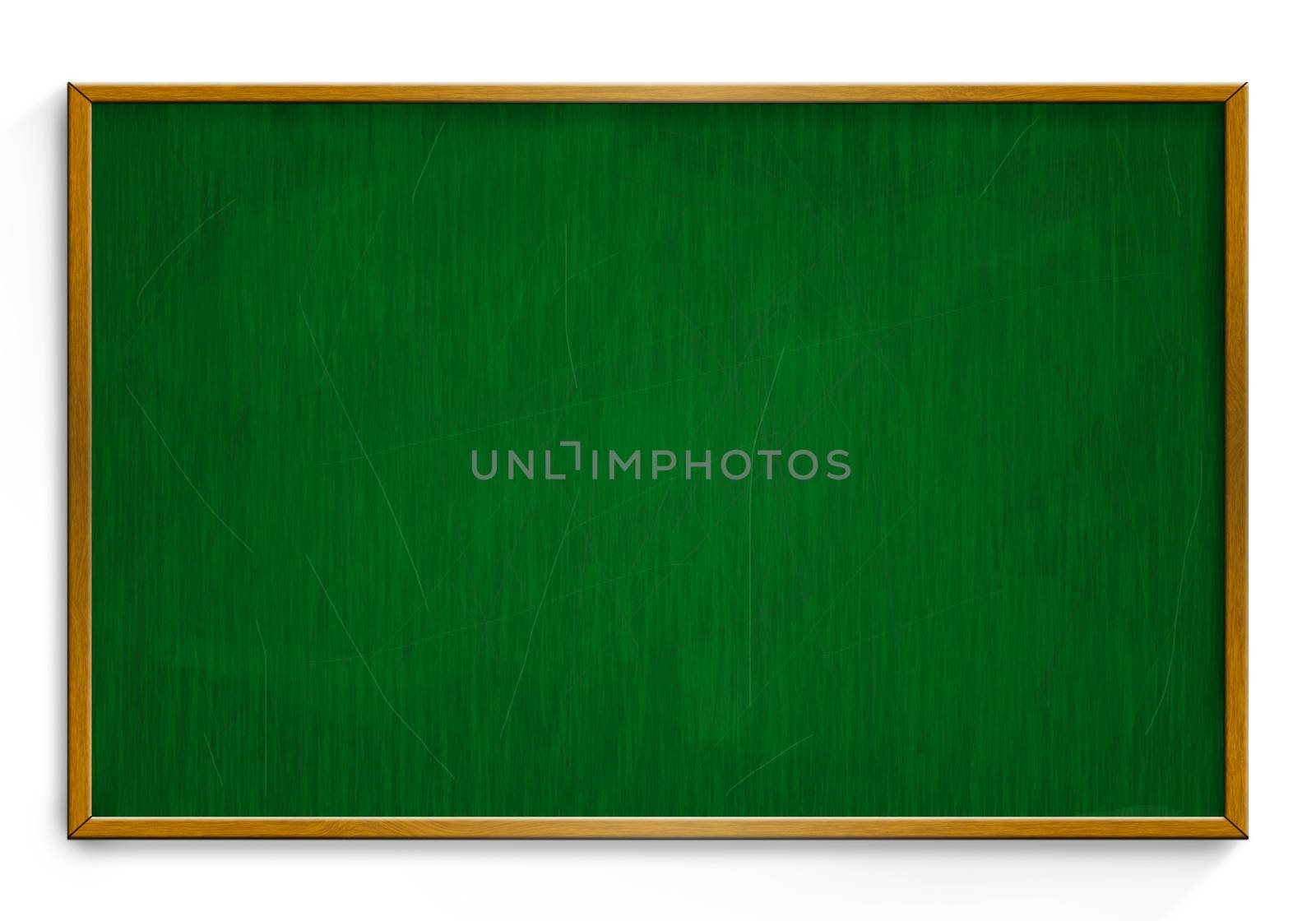 New Black chalk board with wooden frame  isolated on white background.