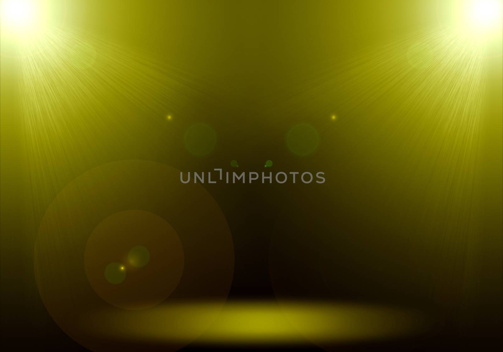 Abstract image of gold lighting flare 2 spotlight on the floor s by jayzynism