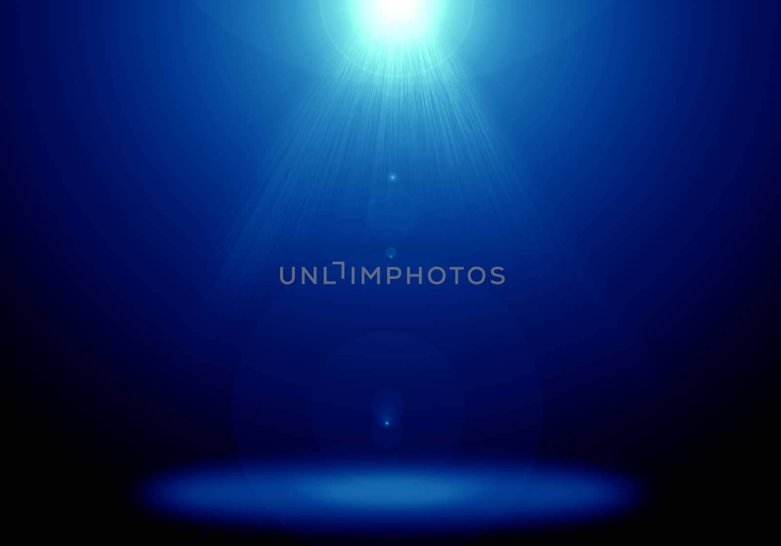 Abstract image of blue lighting flare on the floor stage. by jayzynism