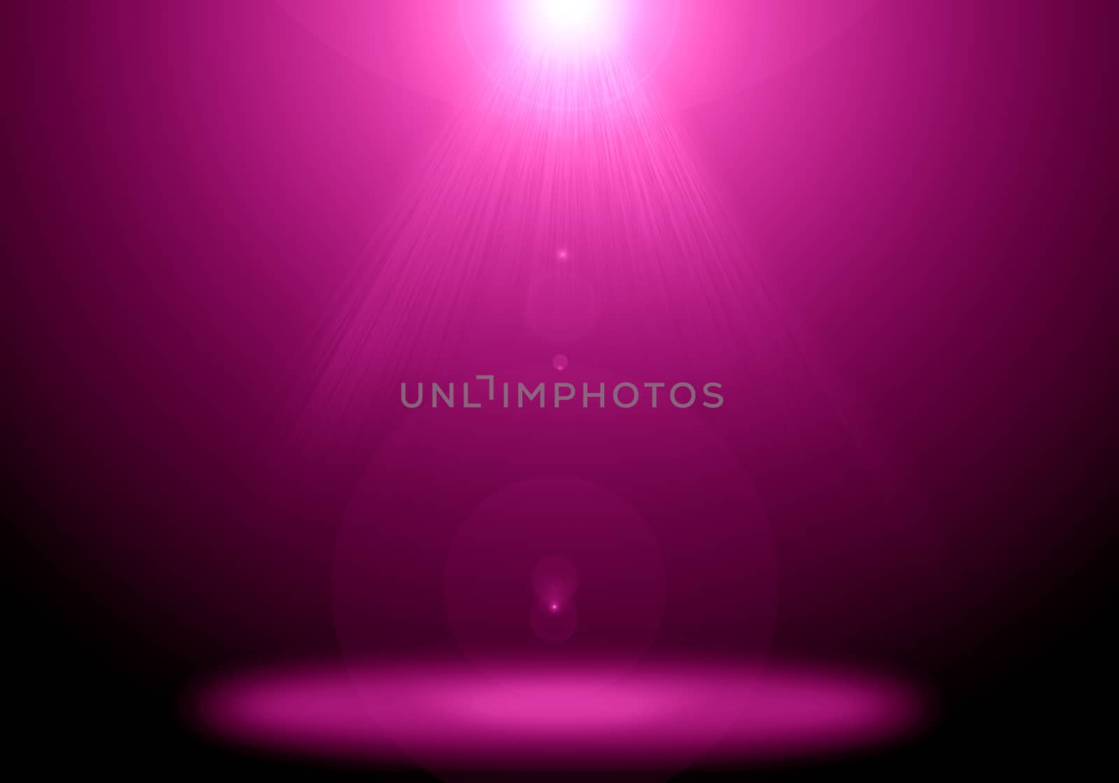 Abstract image of pink lighting flare on the floor stage.
