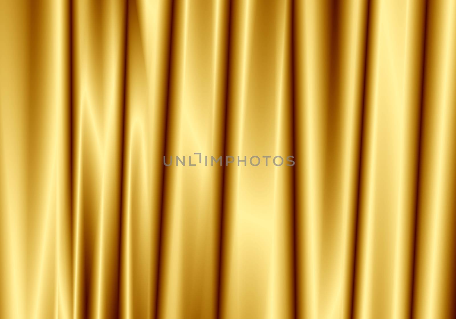 Gold curtain reflect with light spot on background.