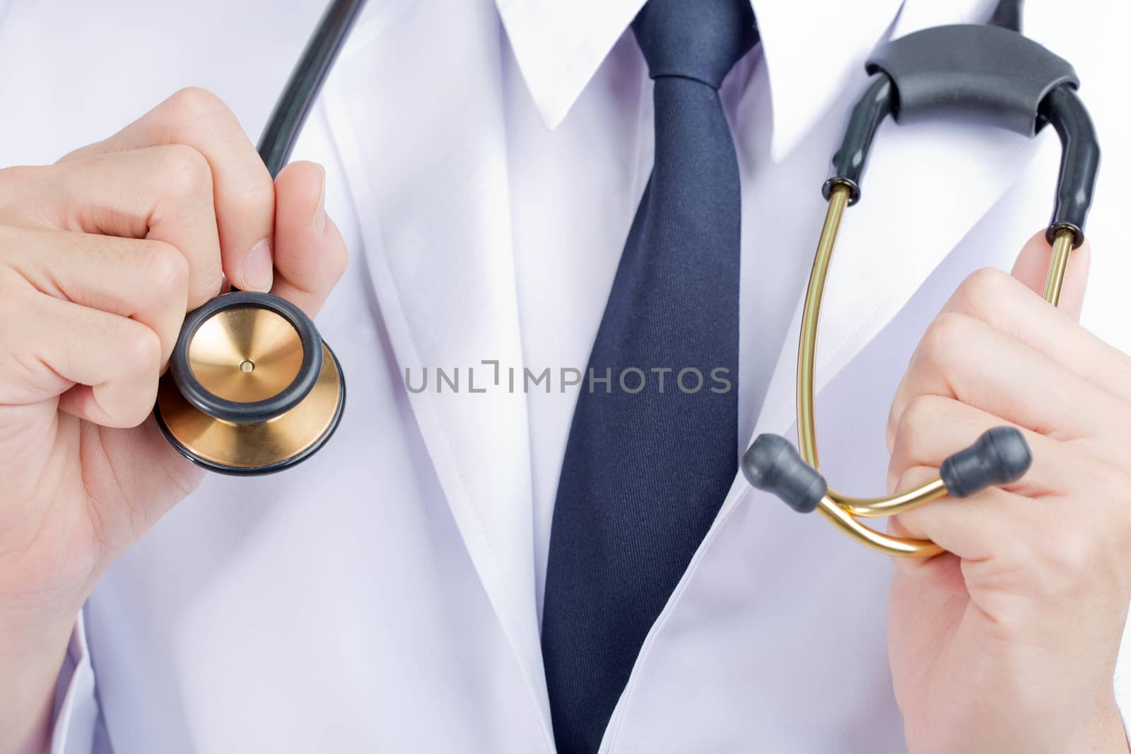 Close up Stethoscope equipment for physician doctor official. by jayzynism