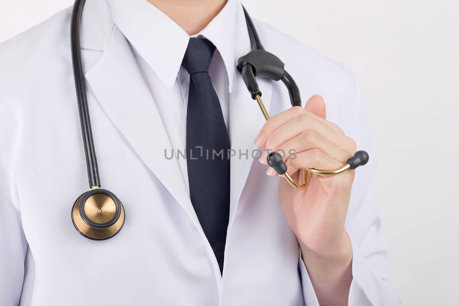 Close up Stethoscope equipment for physician doctor official. by jayzynism